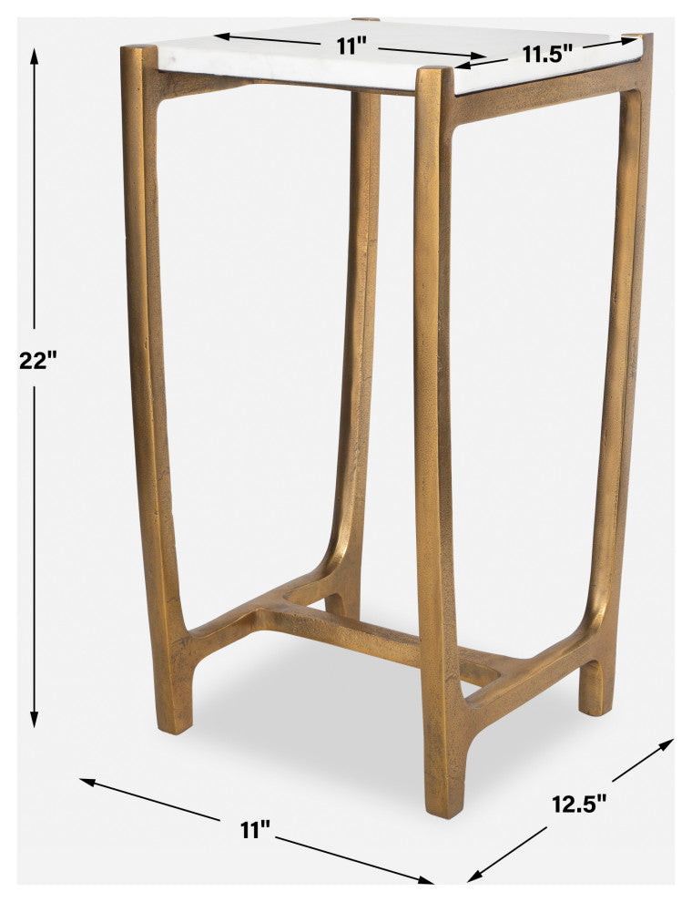 Uttermost Affinity White Marble Accent Table