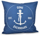 18"x18" Gone Overboard, Word Print Pillow, Blue