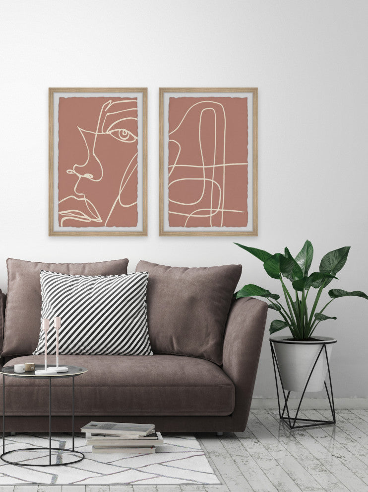 Twisted Mirror Diptych, Set of 2, 30x45 Panels