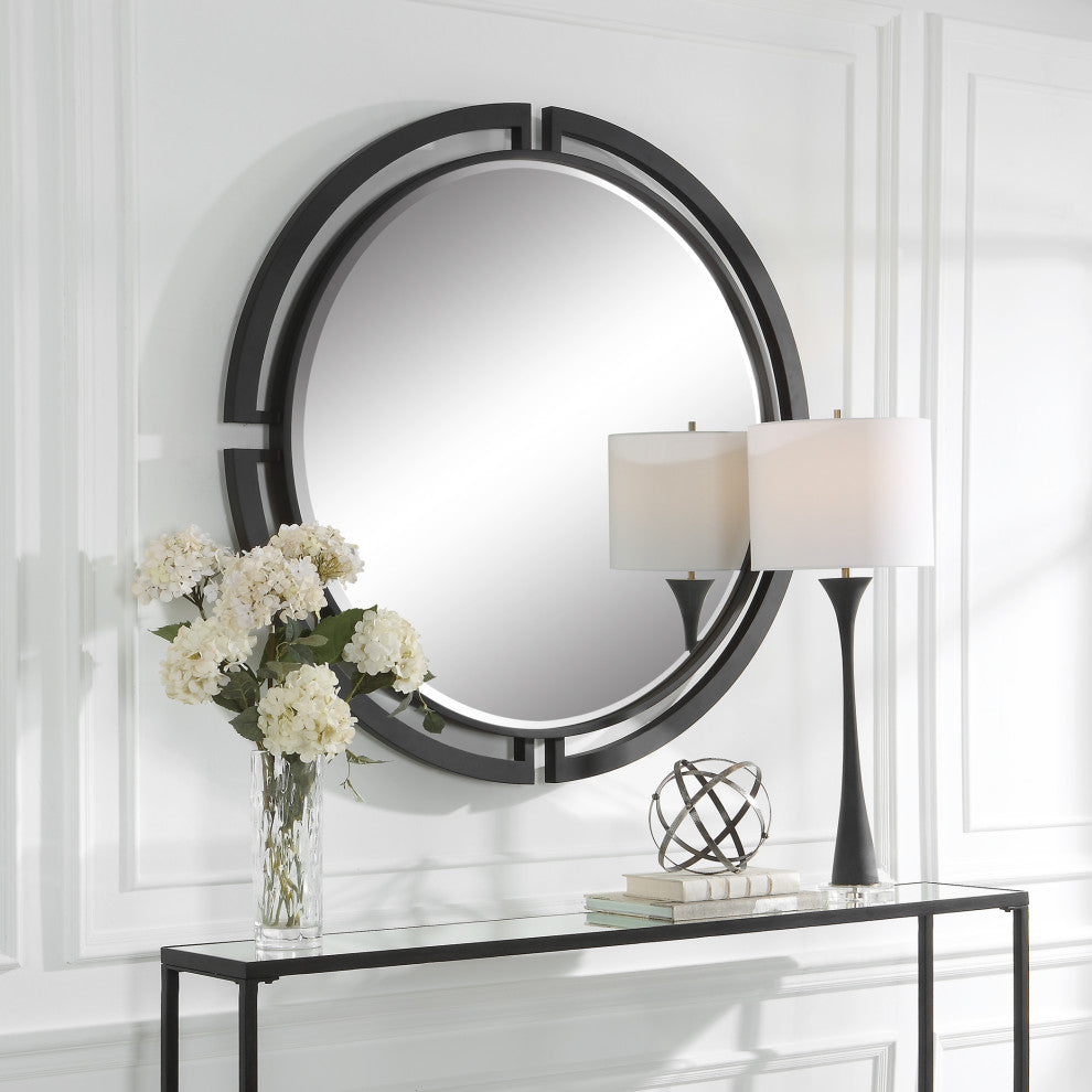 Uttermost 09878 Quadrant Modern Round Mirror