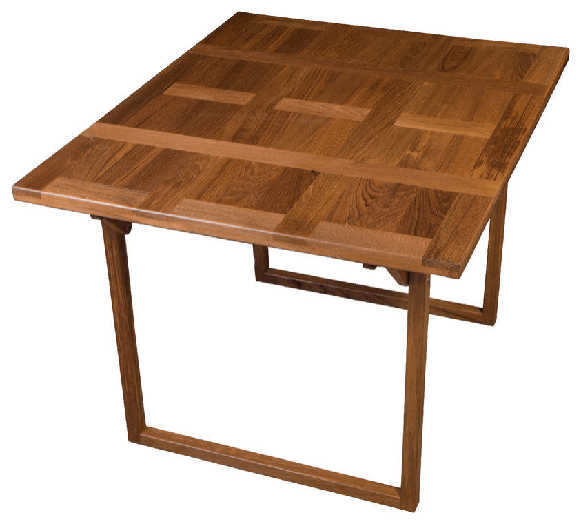 45" Brown Solid Wood Folding Outdoor Side Table