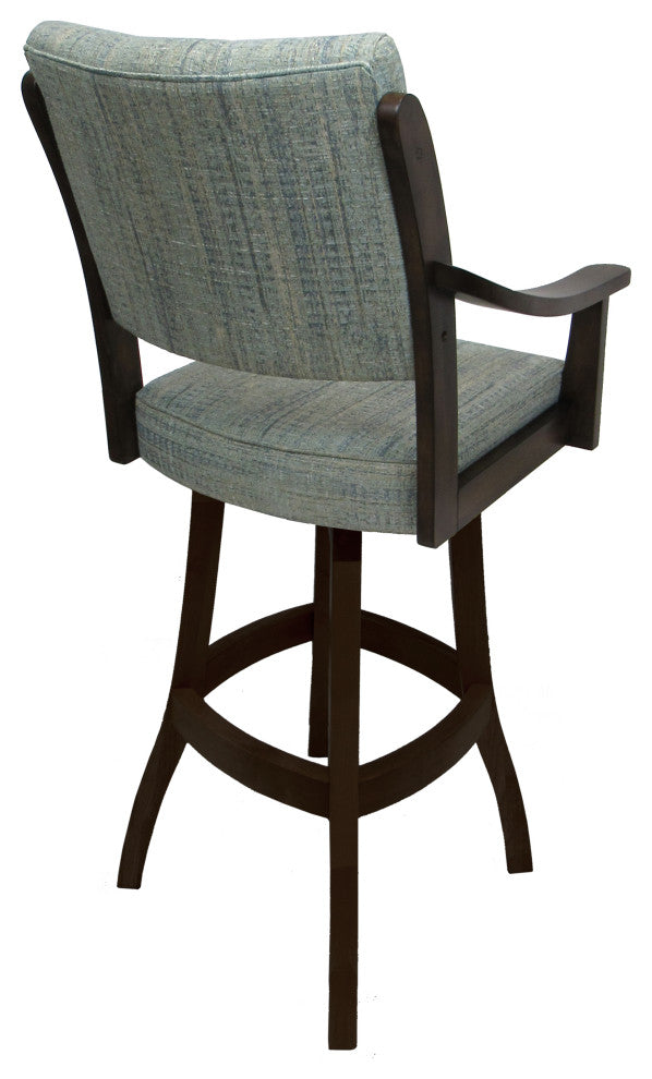 Swivel Counter Wood Bar Stool Casa on S-Base, Watusi Aquatint - New Brown, 34"
