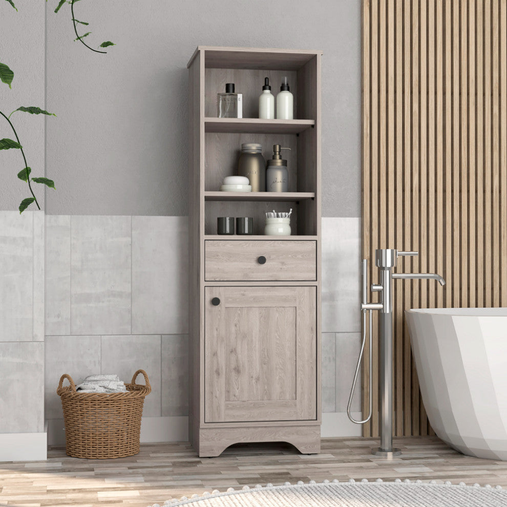 Linen Cabinet Burnedt, Bathroom, Light Gray
