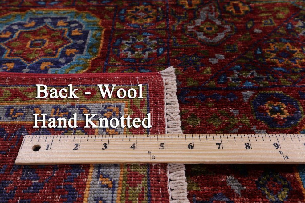 5' 1" X 6' 7" Handmade Geometric Mamluk Wool Rug - Q12239