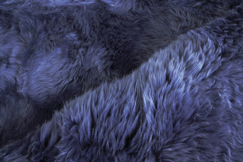 Sheepskin Shag Wool Indigo Area Rug