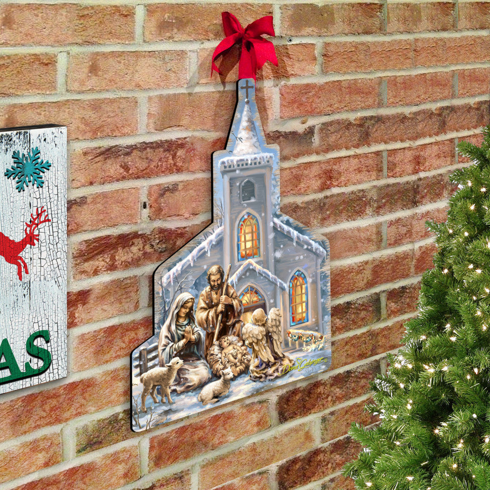 Nativity at the Chapel Wall and Door Hanger by Dona Gelsinger