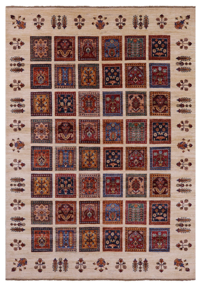 Persian Garden Design Handmade Wool Rug 5' 7" X 7' 10" - Q12295