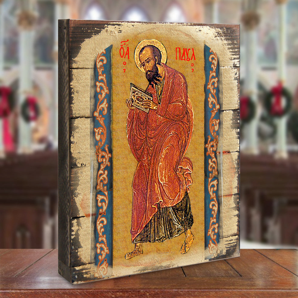 Icon Saint Paul Icon Wall Art On Wood, 16 Inch