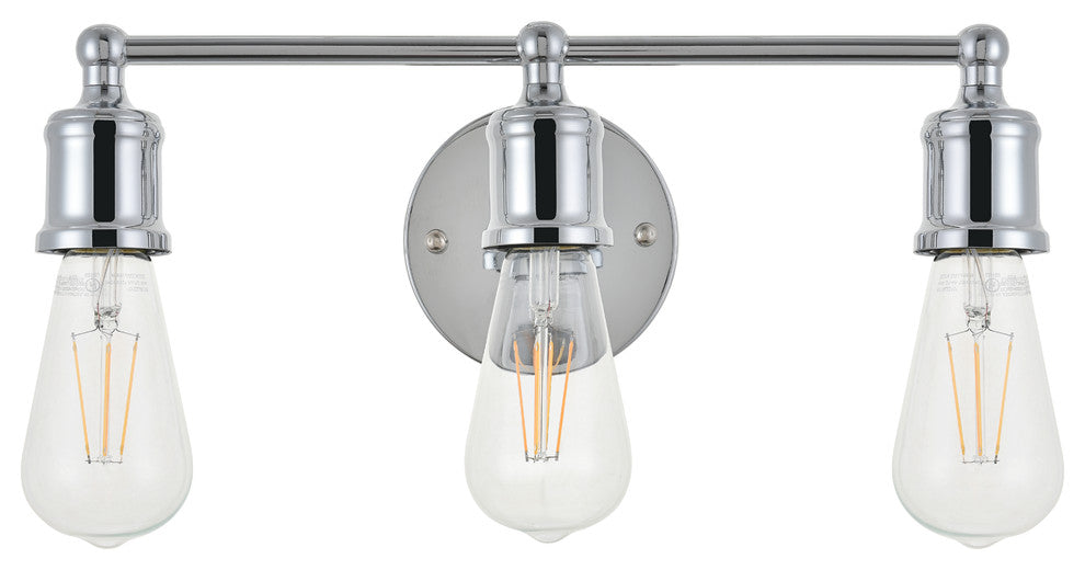 Chrome Finish 3-Light Wall Sconce