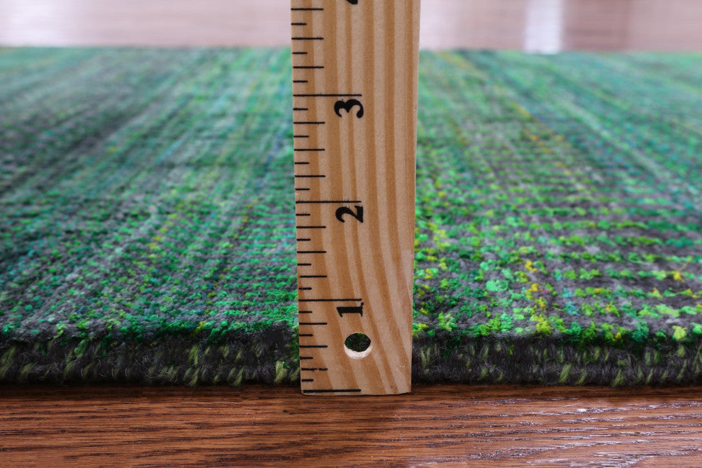 2' 6" X 25' 8" Runner Hand Knotted Super Savannah Gabbeh Wool and Silk Rug Q8616