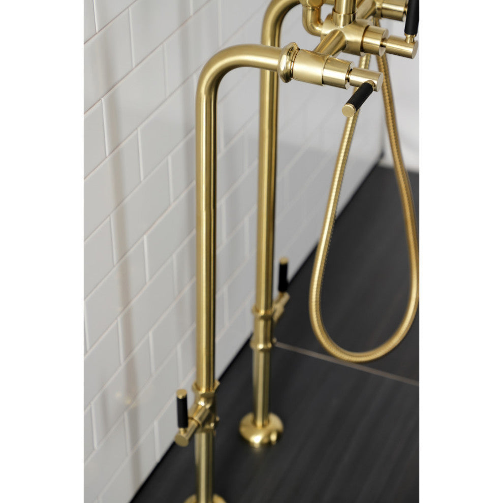CCK8407DKL Freestanding Tub Faucet With Supply Line, Stop Valve, Brushed Brass