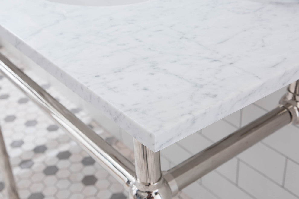 Embassy 72" Wide Double Wash Stand, P-Trap, Countertop With Basin