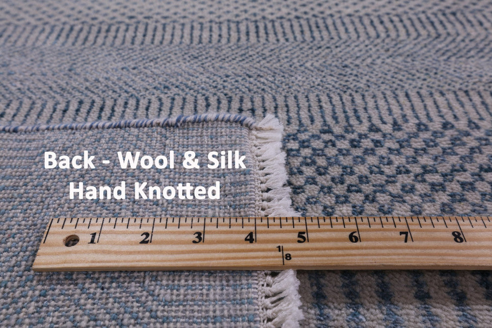 9' 3" X 12' 1" Savannah Gabbeh Wool and Silk Hand-Knotted Rug Q6623