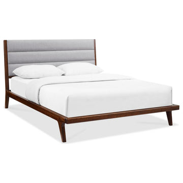Mercury Upholstered Platform Bed, Exotic, Queen