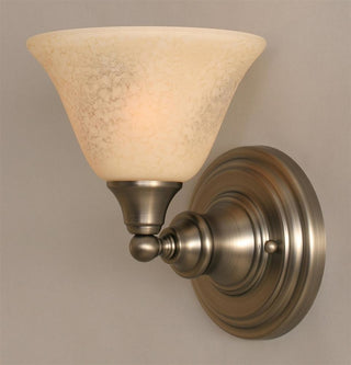Toltec Lighting Wall Sconce, Brushed Nickel, 7" Italian Marble Glass