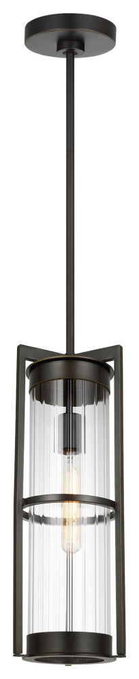 Alcona One Light Outdoor Pendant Lantern, Antique Bronze