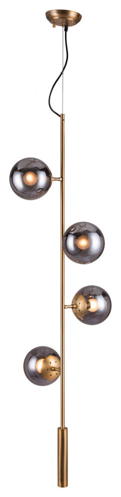 Pendant Ceiling Light Fixture, Glass, Steel Metal, Brass, Gold, Black, Lounge