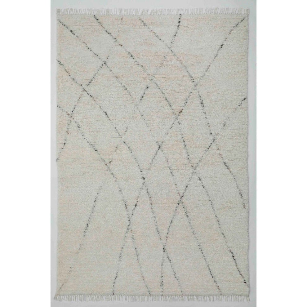 Turin Atlas Area Rug, Ivory, 7'6"x9'6"