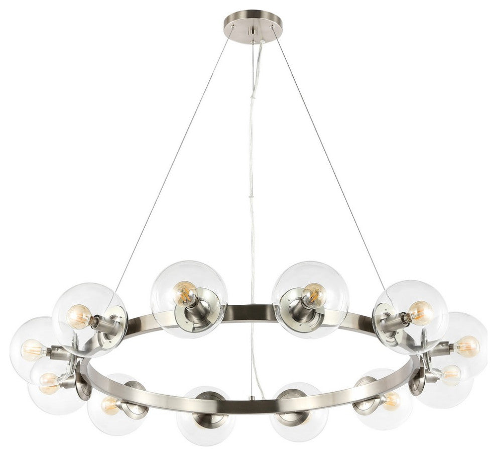 Safavieh Rylian 12 Lt 38" Chandelier, Nickle