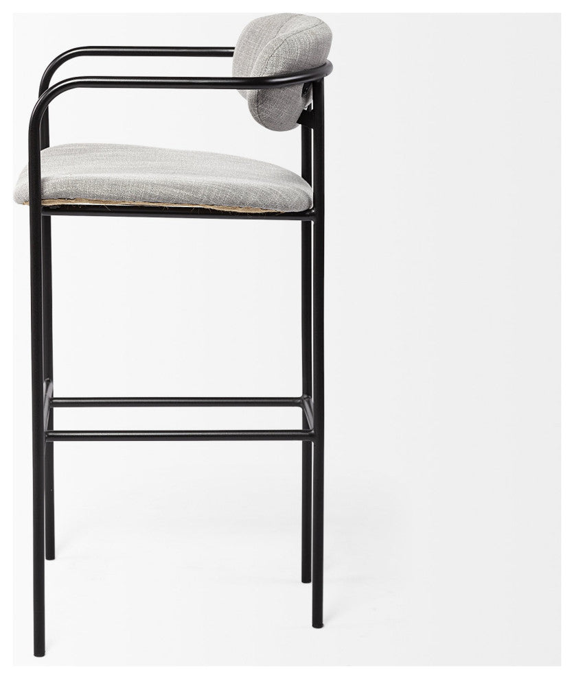 Light Gray Black Framed Bar Stool