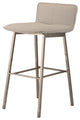 Sabrina Counter Stool, White Naugahyde Leather, Polished Stainless Steel