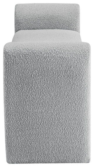 Stylus Boucle Fabric Upholstered Bench, Grey, 51" Wide