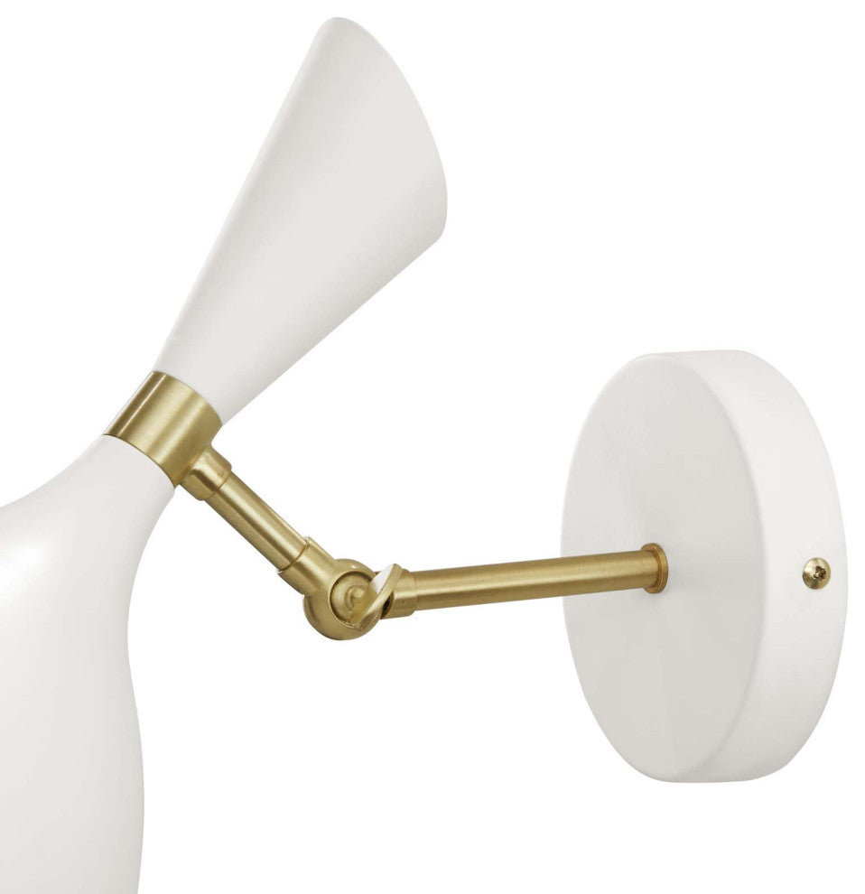 Sconce Wall Lamp Light Fixture, White, Metal, Modern Cafe Bistro Hospitality