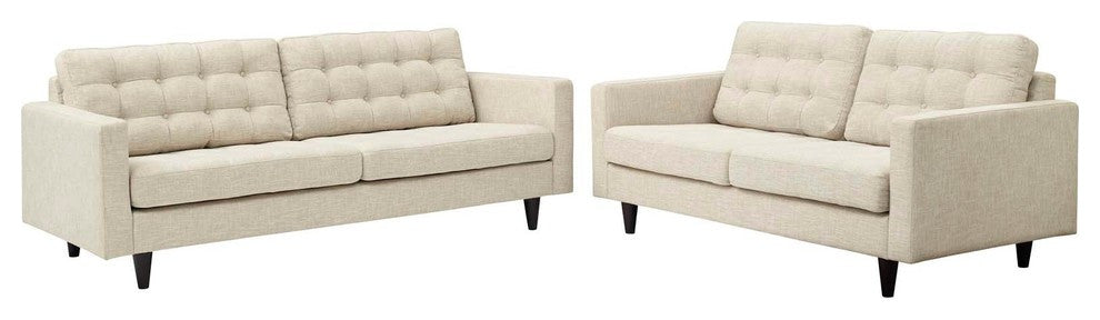 Empress Sofa and Loveseat Set of 2, Beige