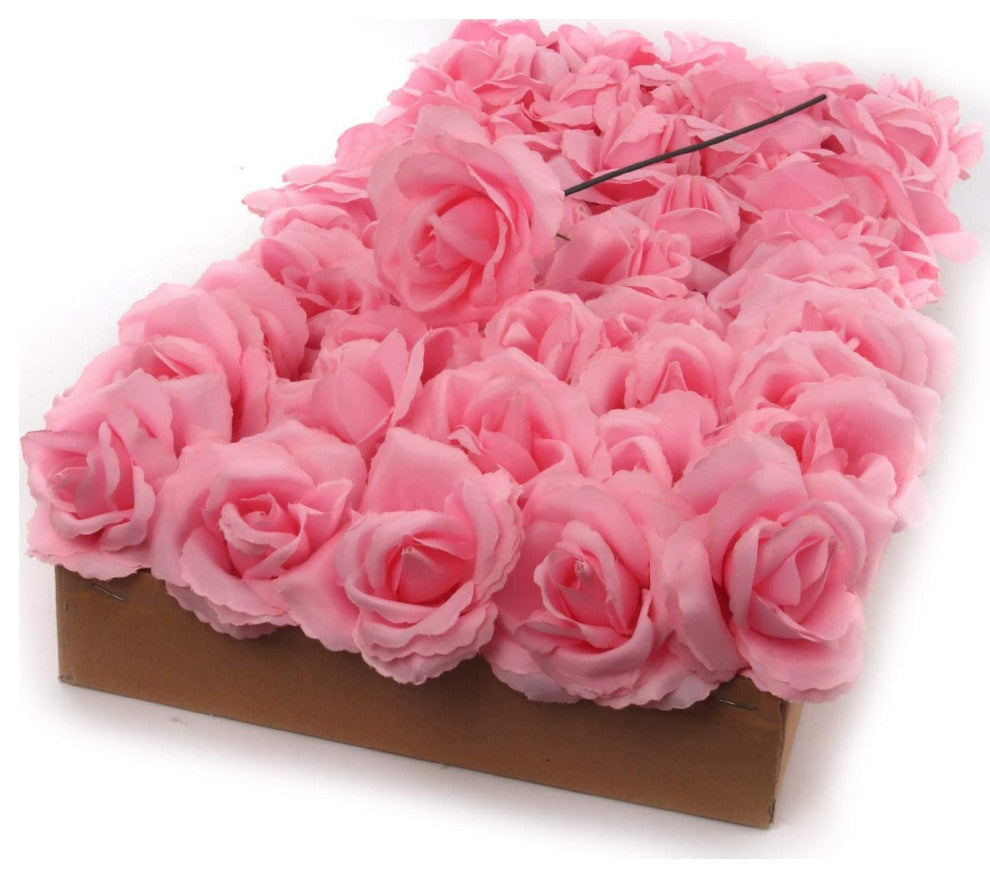 Exquisite Silk Rose Picks - Set of 50 - Romantic 8" Stems, Pink
