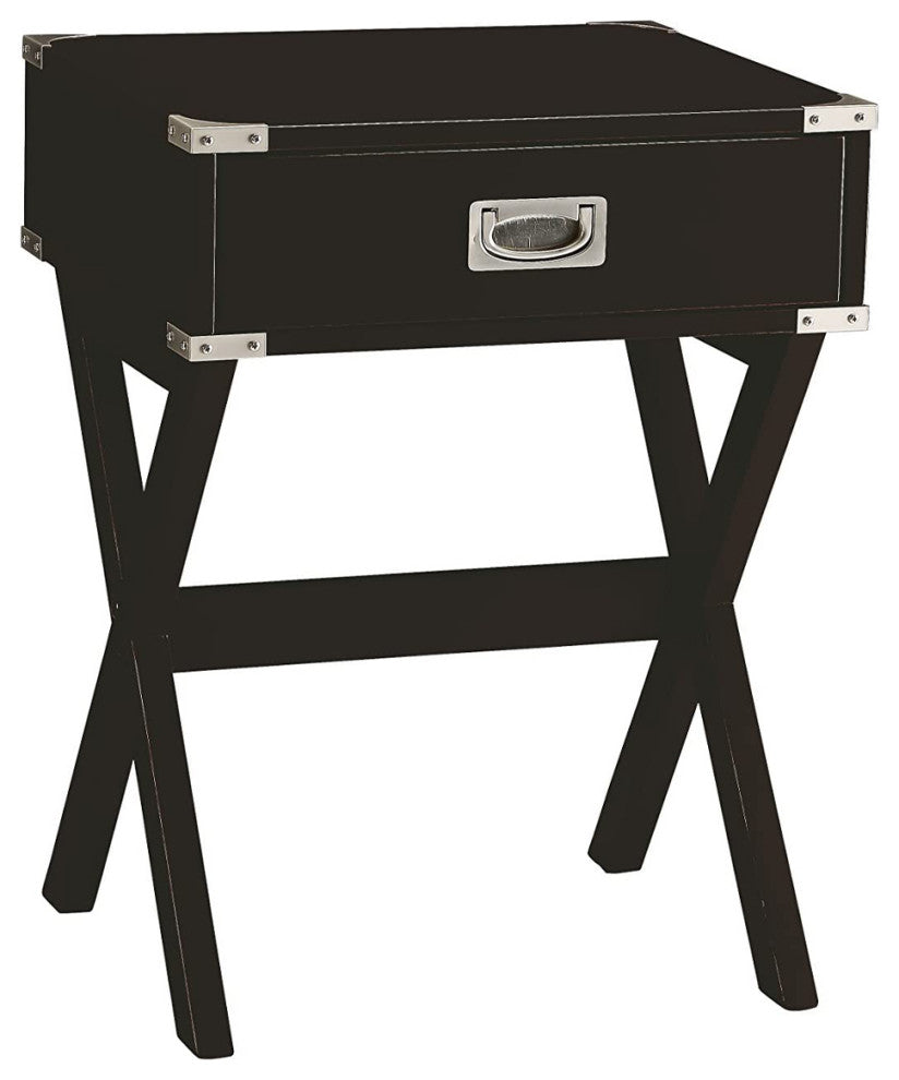 End Table with 1 Drawer, Black