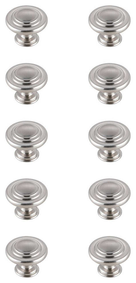 KB2006-NK-10PK Minu 1.3" Mushroom Knob, Set of 10, Brushed Nickel