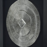 Abstract Silver Medallion Shadow Box Wall DÃ©cor