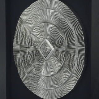 Abstract Silver Medallion Shadow Box Wall DÃ©cor