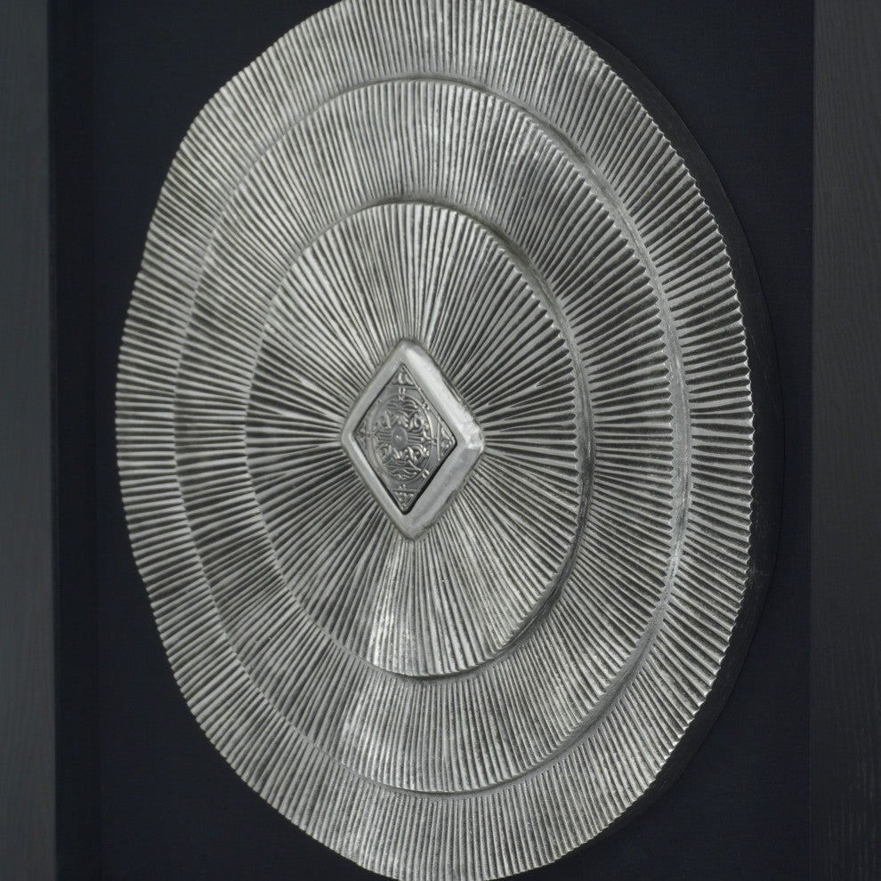 Abstract Silver Medallion Shadow Box Wall DÃ©cor