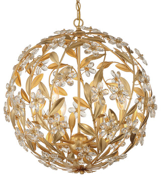 Crystorama Lighting Group MSL-316 Marselle 6 Light 22"W Crystal - Antique Gold