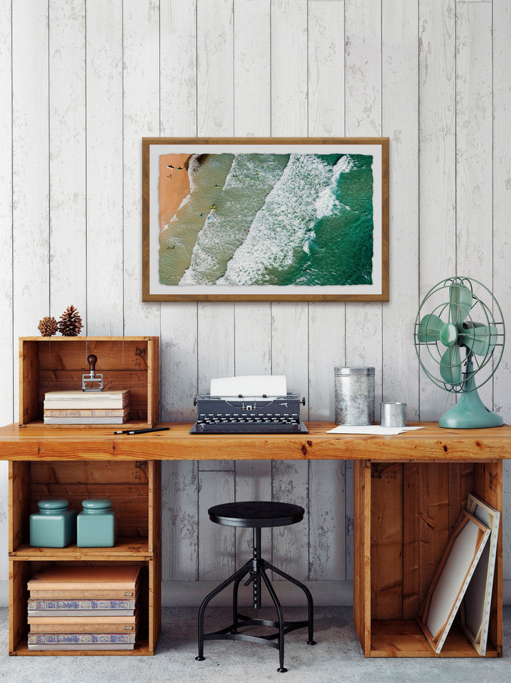 "Crashing Waves" Framed Painting Print, 18"x12"