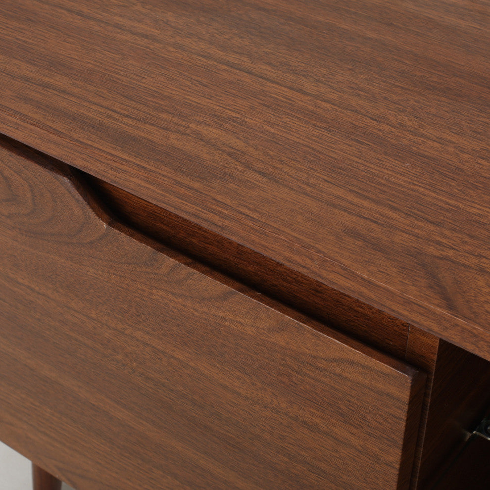 GDF Studio Reginald Mid Century Design Tv Stand, Walnut