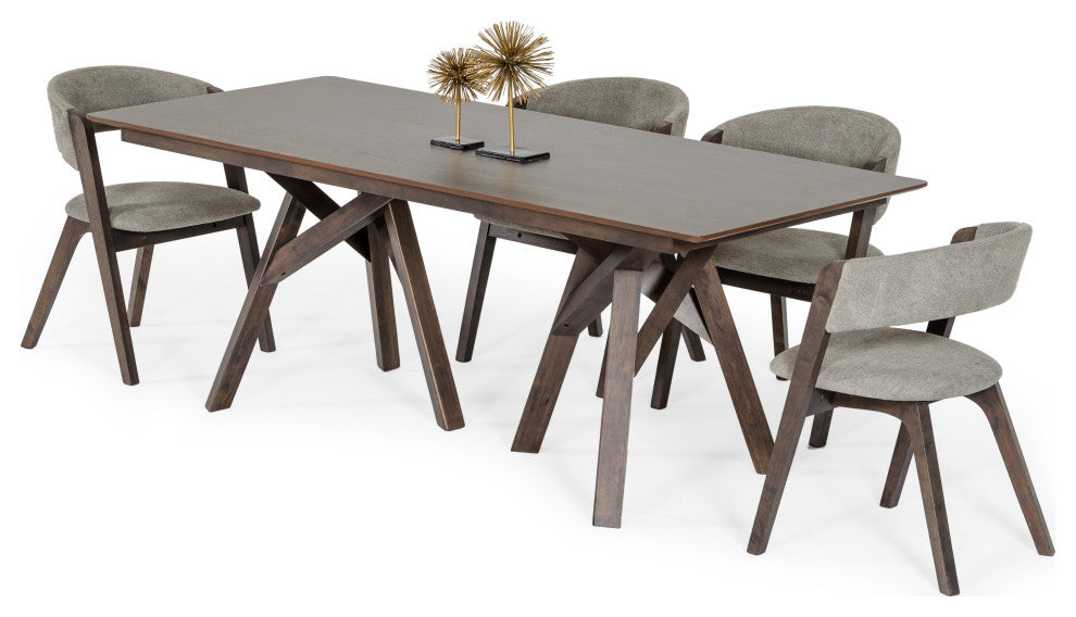 Modrest Grover Modern Gray/Dark Wenge Dining Chair, Set of 2