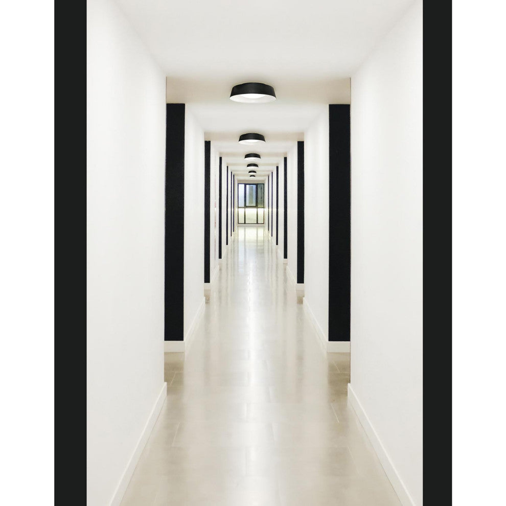 Duncan 15" LED Flush Mount, Blackwhite