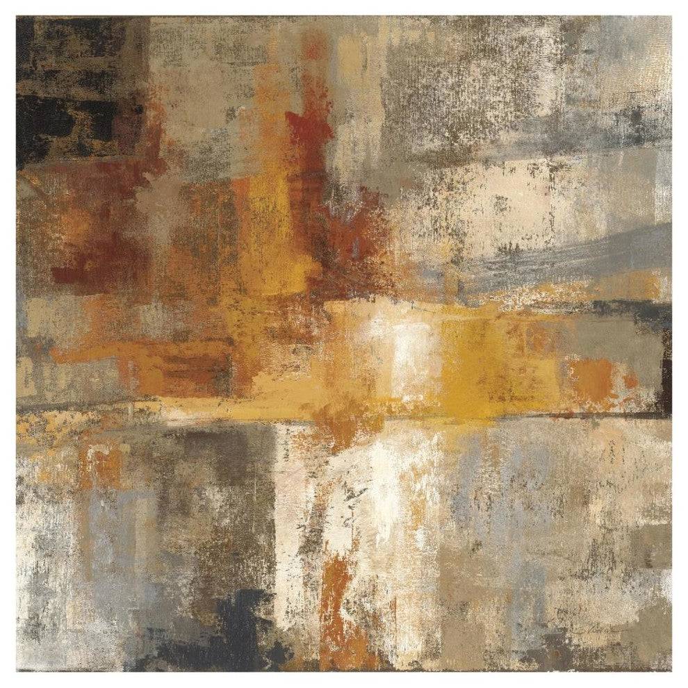 "Silver and Amber Crop" Digital Paper Print by Silvia Vassileva, 42"x42"