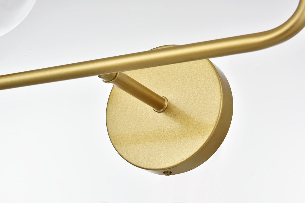 4 Light Brass And Clear Bath Sconce