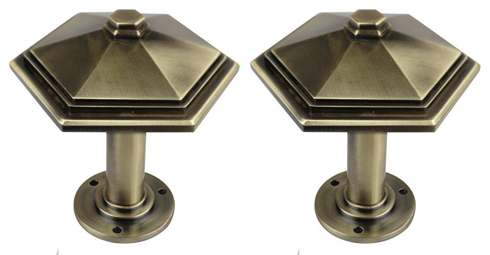 Urbanest Set of 2 Esagono Metal Drapery Medallion Holdback, Antique Brass