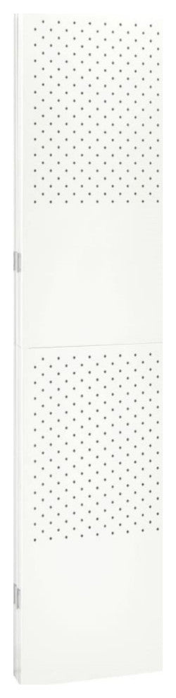 Vidaxl 4-Panel Room Divider White 63"x70.9" Steel