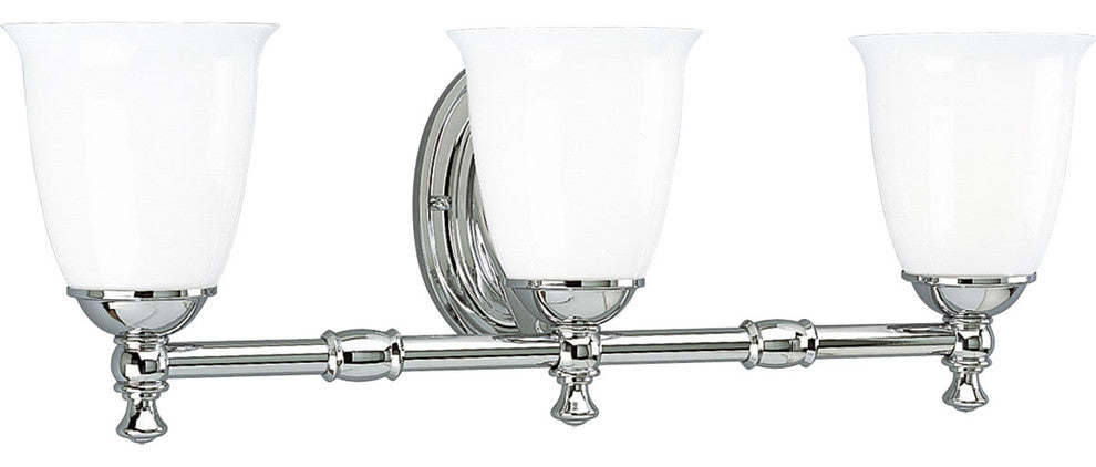 Progress Lighting 3-100W Medium Bath Bracket, Polished Chrome