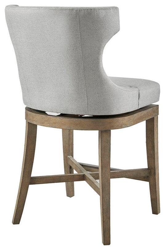 Madison Park Carson Counter Stool With Swivel Seat, Light Gray
