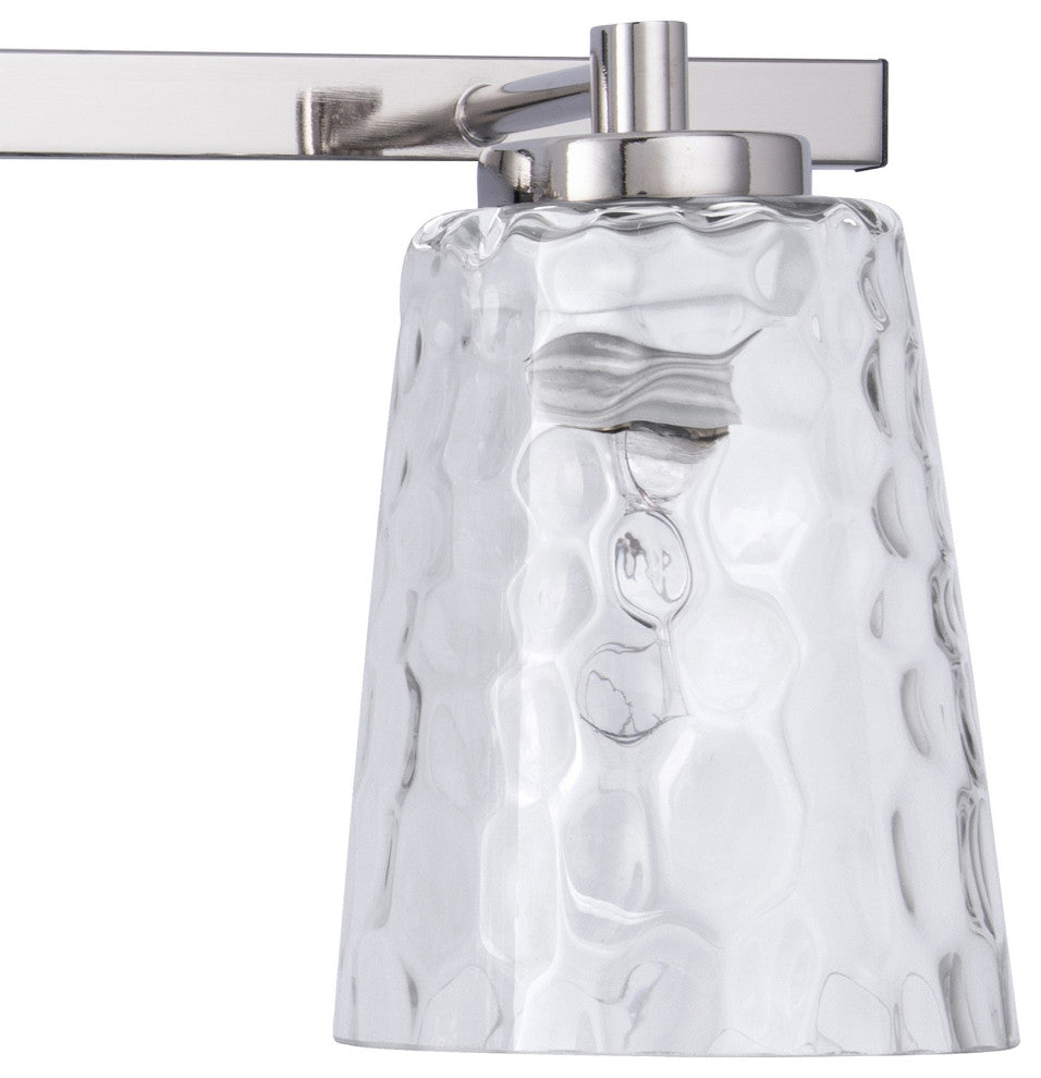 3-Light Modern Brushed Nickel Wall Sconce Vanity Light With Crystal Lampshade