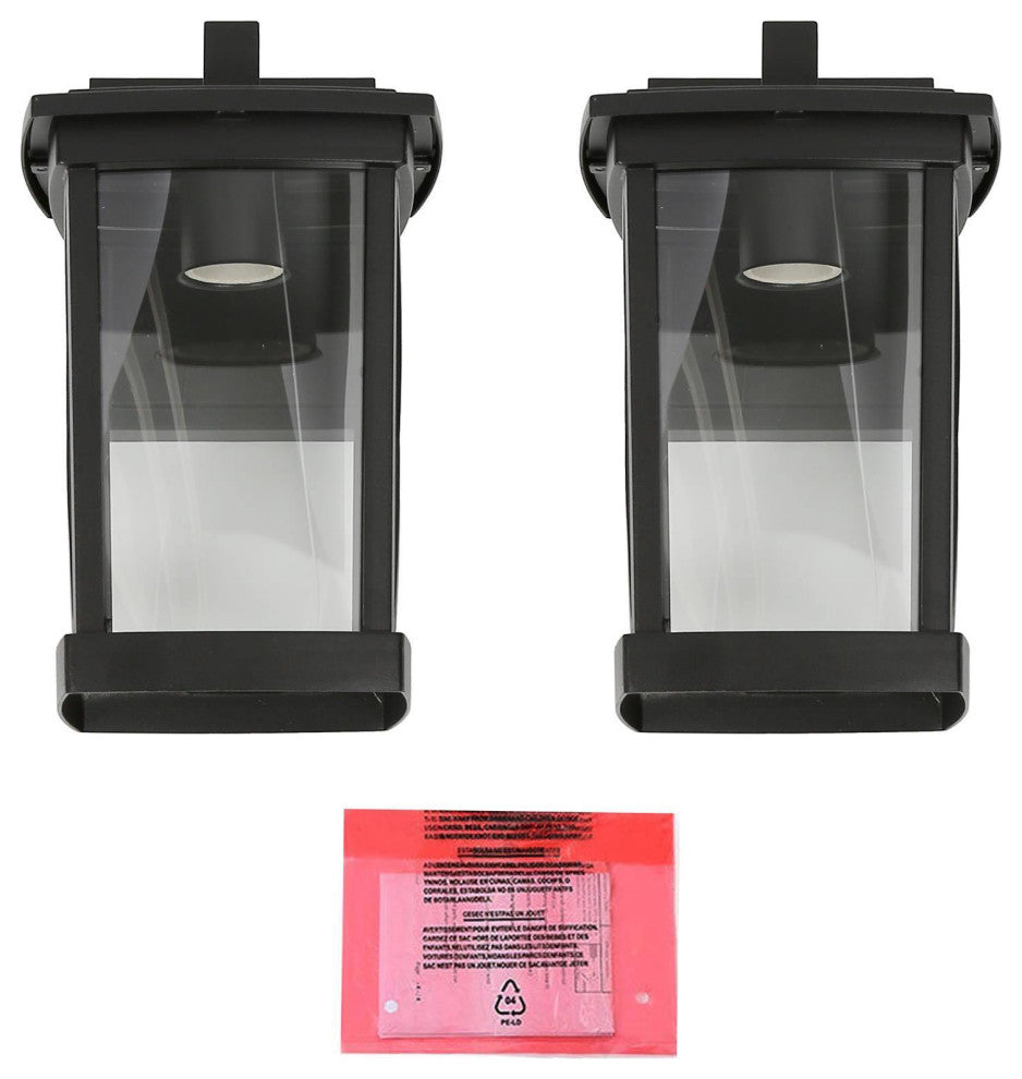 LNC 2-Pack 1-Light 10.2-in H Matte Black Square Cage Outdoor Wall Sconces