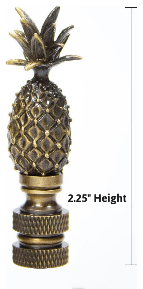 Tall Pineapple Ceiling Fan Pull, 2.5"h with 12" Antiqued Brass Chain