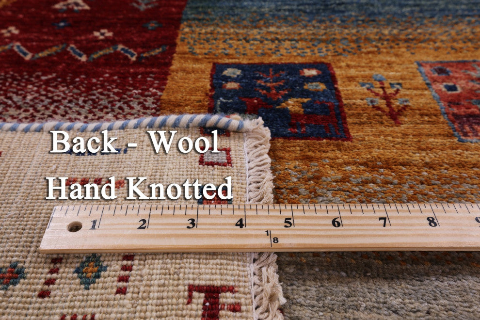 Hand-Knotted Persian Gabbeh Tribal Rug 4' 10" X 6' 7" Q5295