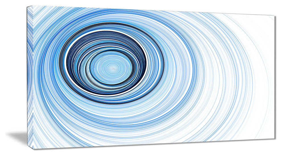 "Blue Radio Waves" Abstract Digital Art Canvas Print